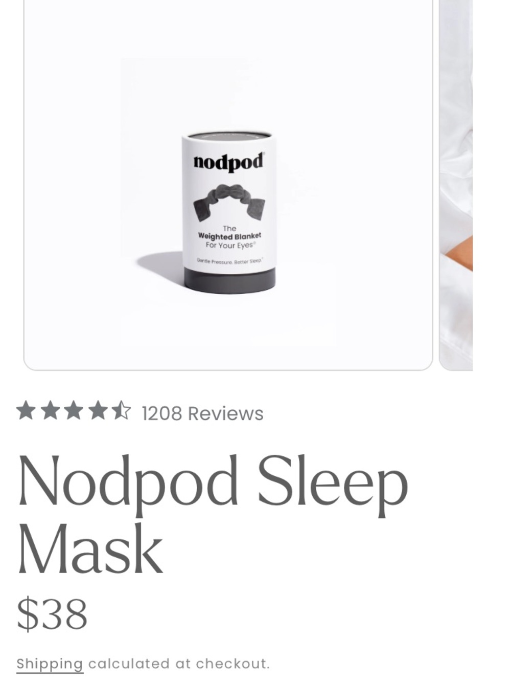 Elephant Gray Nodpod weighted blanket for eyes